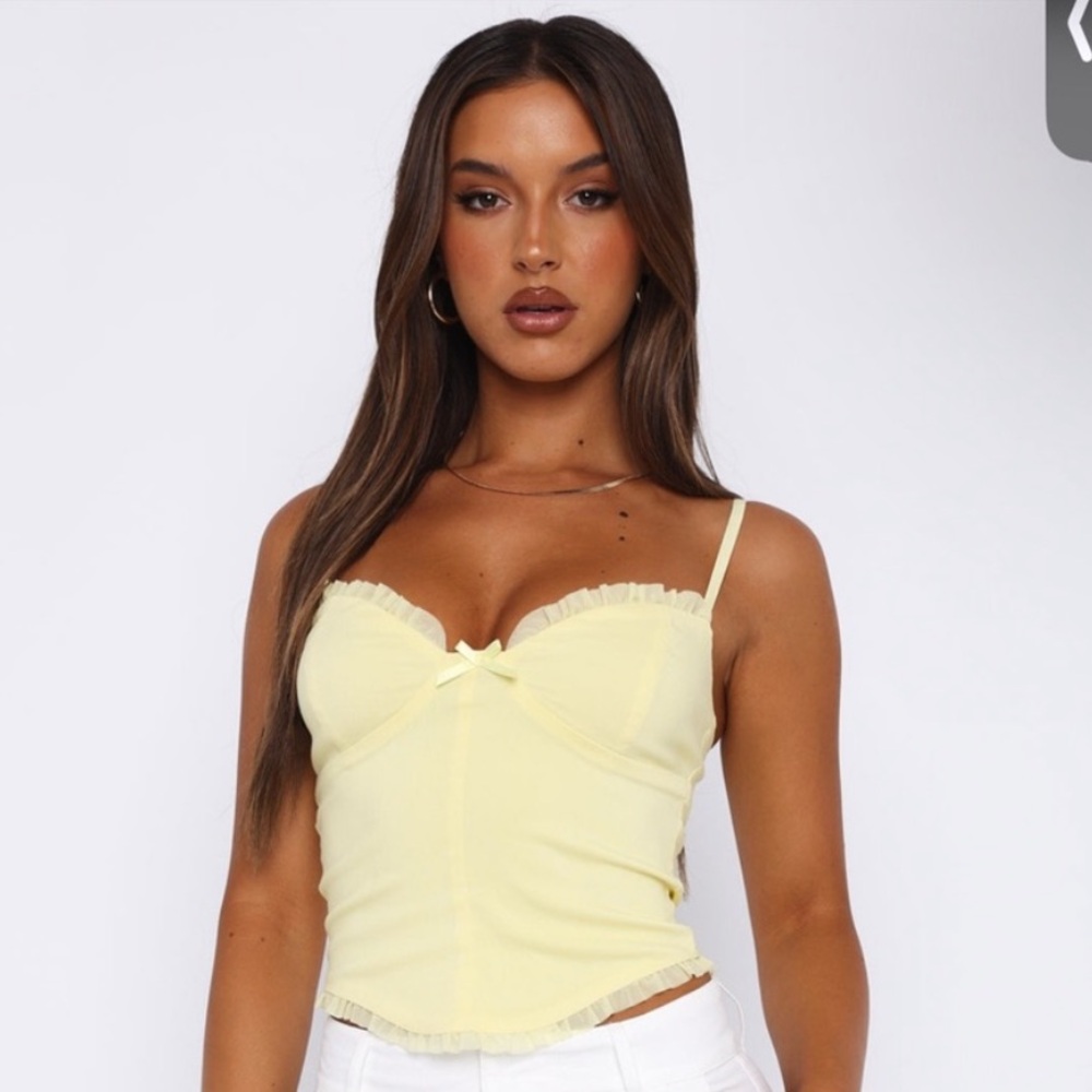 White Fox Lost in Translation Bustier Top Lemon/Yellow - Small